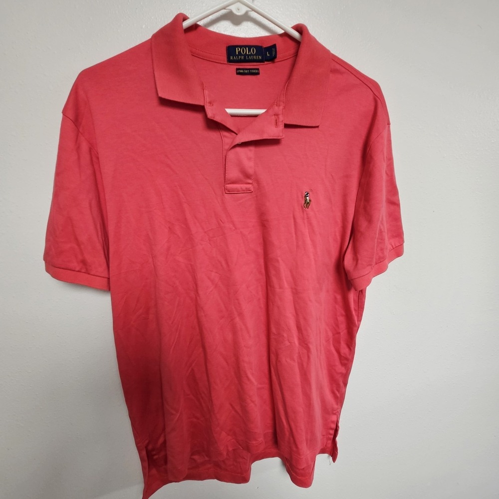 Polo Ralph Lauren Pima Soft‎ Touch Polo Shirt Short Sleeve Red Large